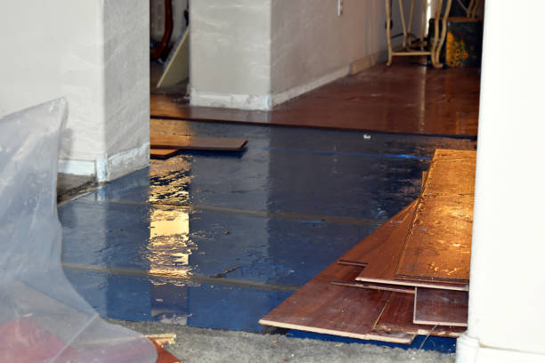 Professional Flood Damage Restoration technician working in Broadbent, OR